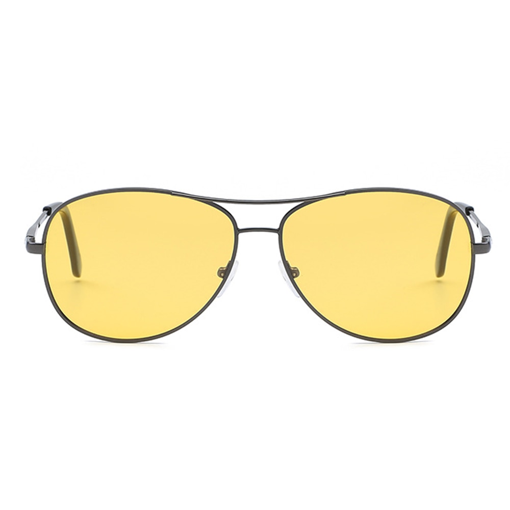 UV400 Polarisierte licht Nacht Gläser Fahren Gelb Sonnenbrille Klassische Anti Fahrer Sicherheit Polarisierte Gläser: Braun Rahmen