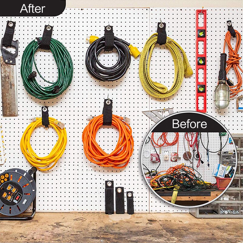 Genanvendelig opbevaringsrem kabelbindere kabelbeslag omslutter stropper ledningsorganiseringsledelse bælte kabel velcro rem til hjemmekontor