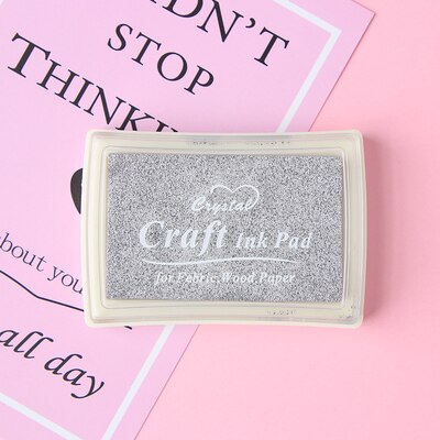 Enkele Solo Kleur Stempelkussen Blauw Koffie Geel Goud Zilver Kleuren Beschikbaar Diy Hobby Decoratie Inkt Pad Set: silver