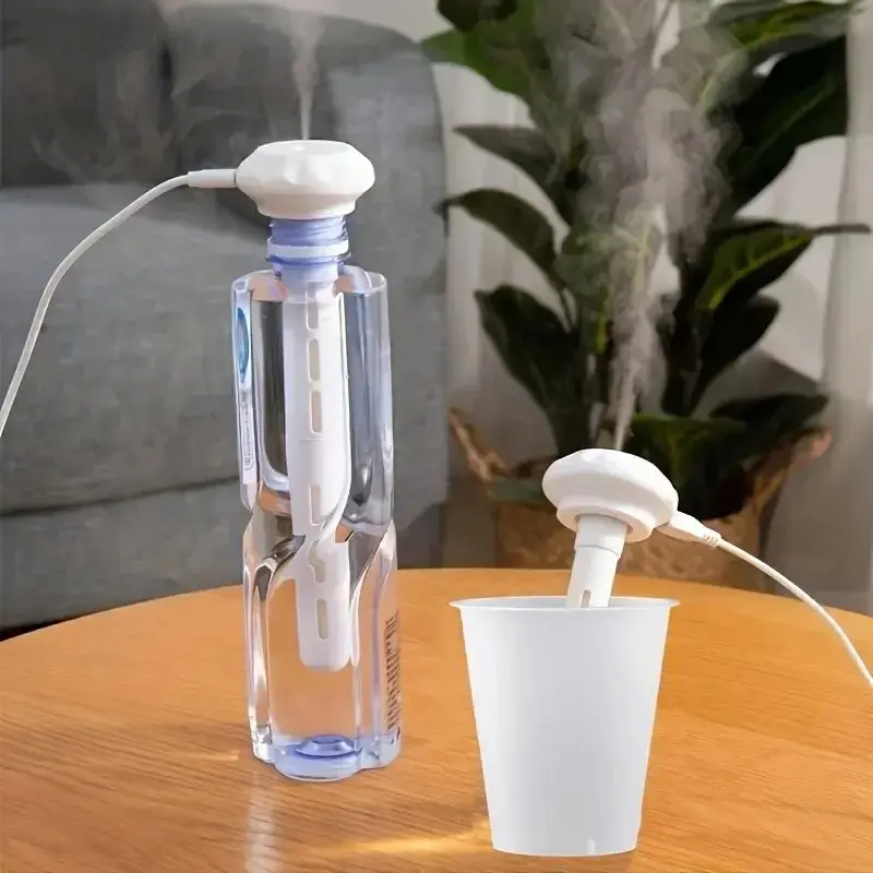 Humidificateur à brume portable super silencieux pour bureau, chambre à coucher, voiture et voyage - Longueur réglable, aucune bouteille d'eau nécessaire - Améliore