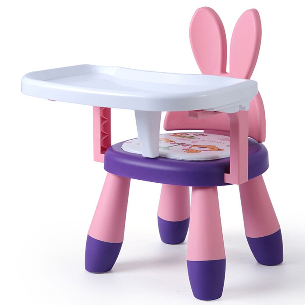 Kind Kruk Baby Eten Eetkamerstoel Baby Call Stoel Achterbank Familie Kleine Bench Lage Eettafel En Stoel: Pink purple rabbit