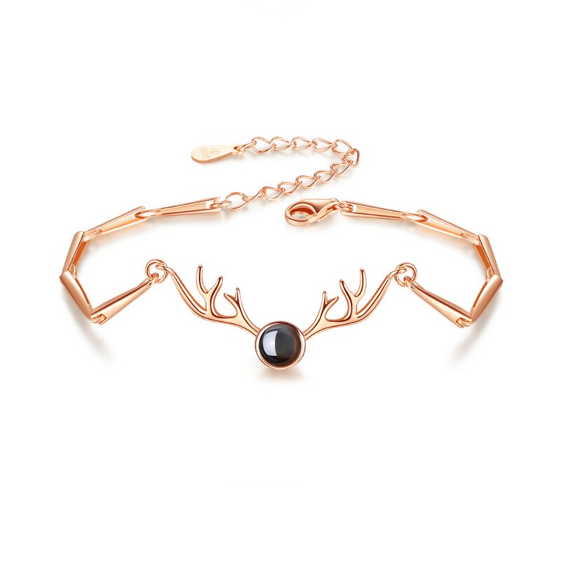 Armband 100 språk jag älskar dig par armband älskare smycken: Rosa guld