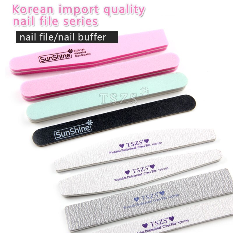 Nail Art Manicure Tool Korea Grijs Zwart Nagelvijlen Schuren Buffer Magic Buffer 100/180