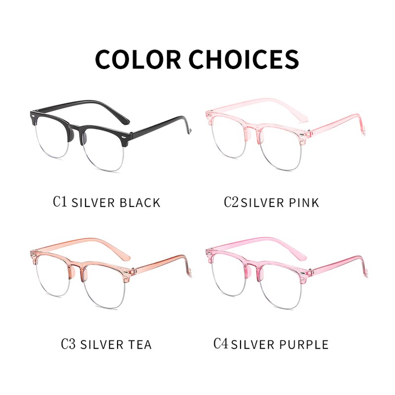 Gafas de medio marco a la para niños y niñas, lentes protectoras para ordenador de lectura, redondas, antiluz azul