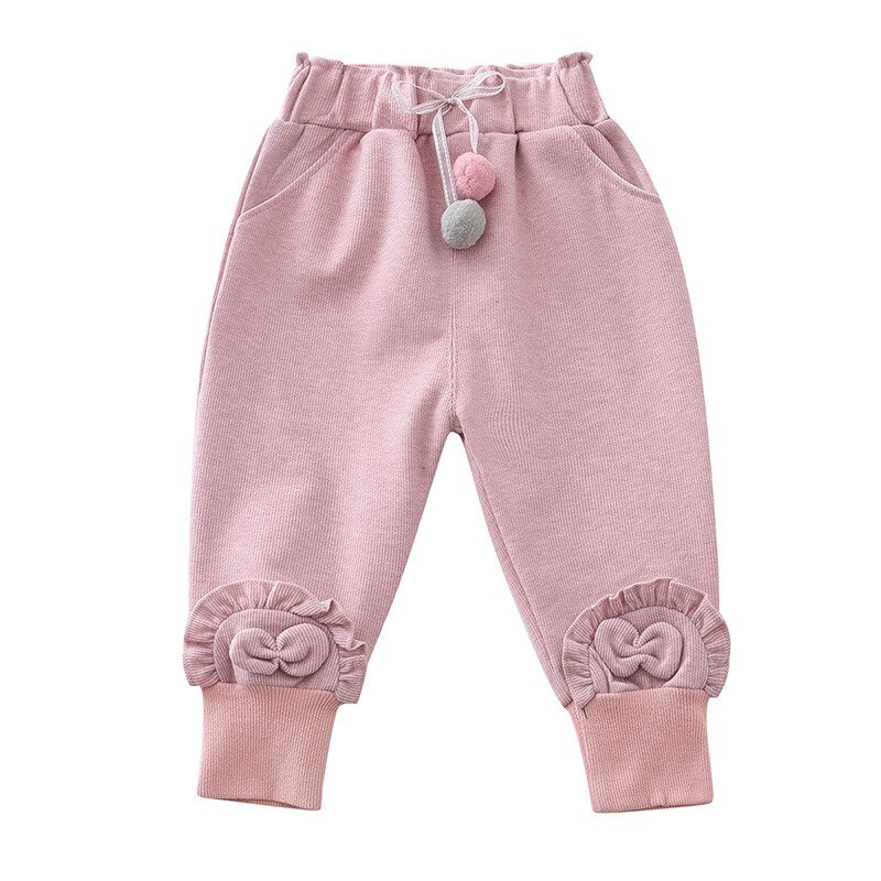Primavera outono crianças calças do bebê meninas casual gravata borboleta polka calças roupas de bebê longo princesa calças crianças