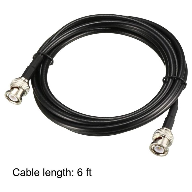 RG58 Coaxial Cable With BNC Male To BNC Male Connectors 50 Ohm 6 Ft 2Pcs