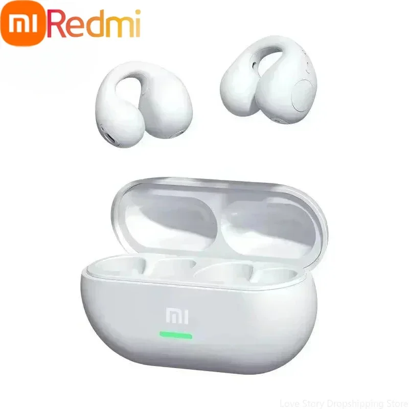 Xiaomi Redmi Ear-Clip Auricolare a conduzione ossea compatibile Bluetooth Auricolari wireless Auricolare sportivo per bassi stereo surround 3D: Rosso