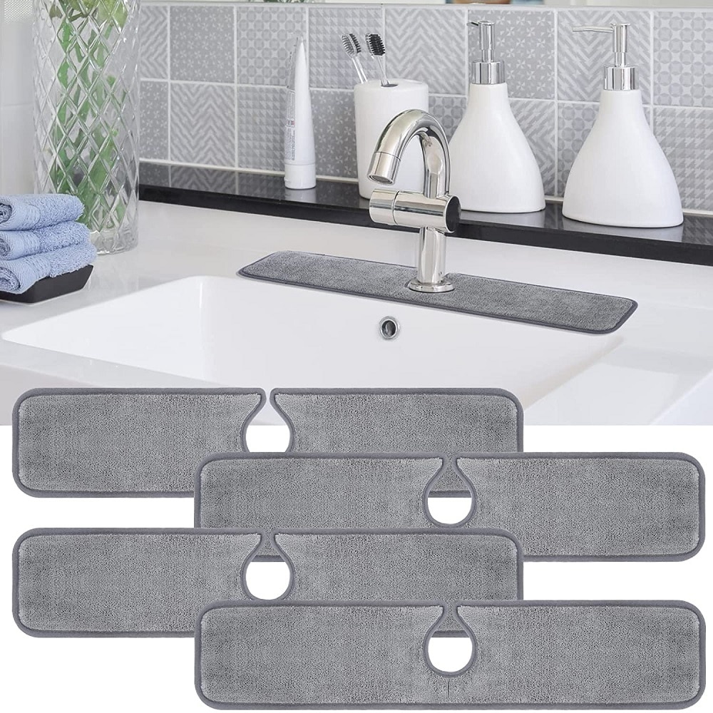 Tapis absorbant pour évier de cuisine, en microfibre, protection contre les éclaboussures de robinet, de comptoir, pour le séchage de la cuisine, de la salle de bain, 4 tailles