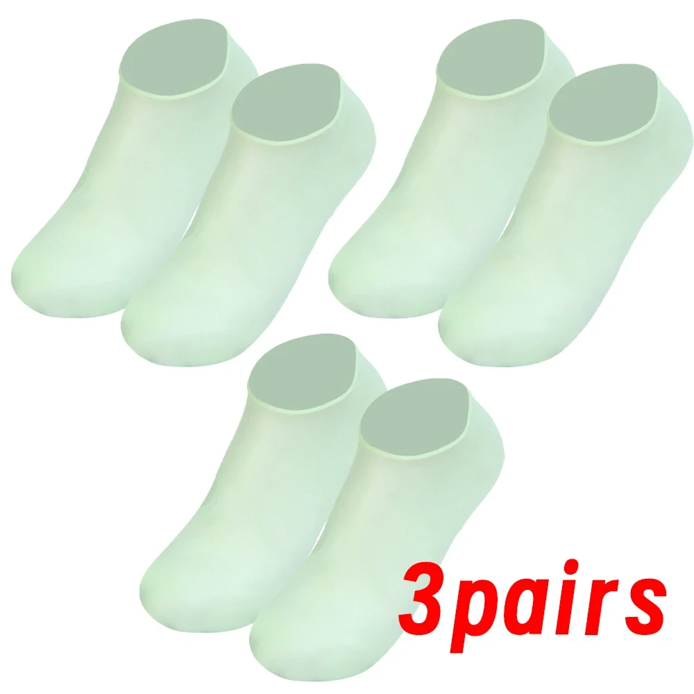 Silikonfuktande strumpor fotvård anti-sprickbildning anti-uttorkande elastiska fotspa-strumpor tar bort död hud återanvändbara pedikyrverktyg: Mörk khaki