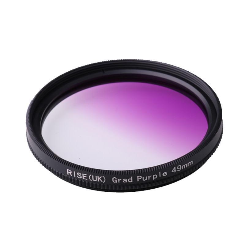 Camera Filters Gradual 49 mm Color Filters for brown Orange Pink Red Yellow Grey Blue Green Purple For DSLR Camera: Gradual purple