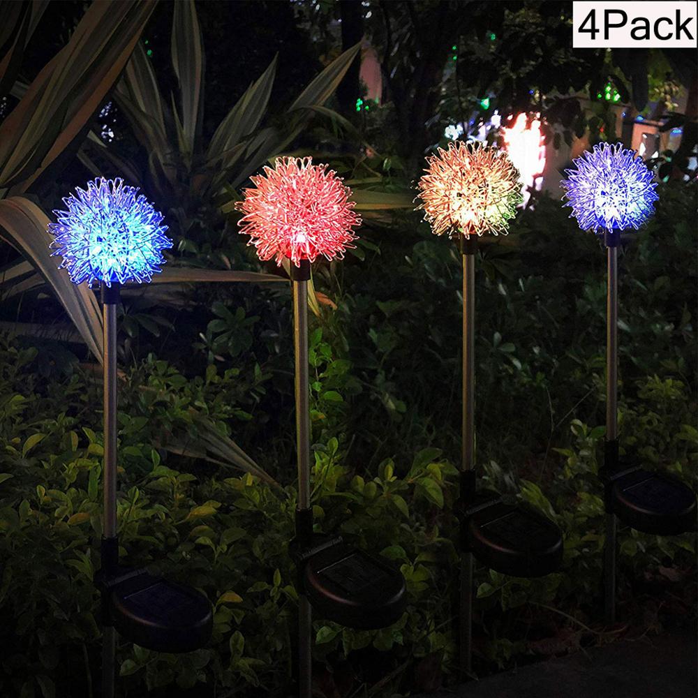 Solar Tuin Stake Lights Outdoor Waterdichte Multi-Kleur Veranderende LED Zonne-energie Licht Lampen met Bloemen Decoratieve Verlichting