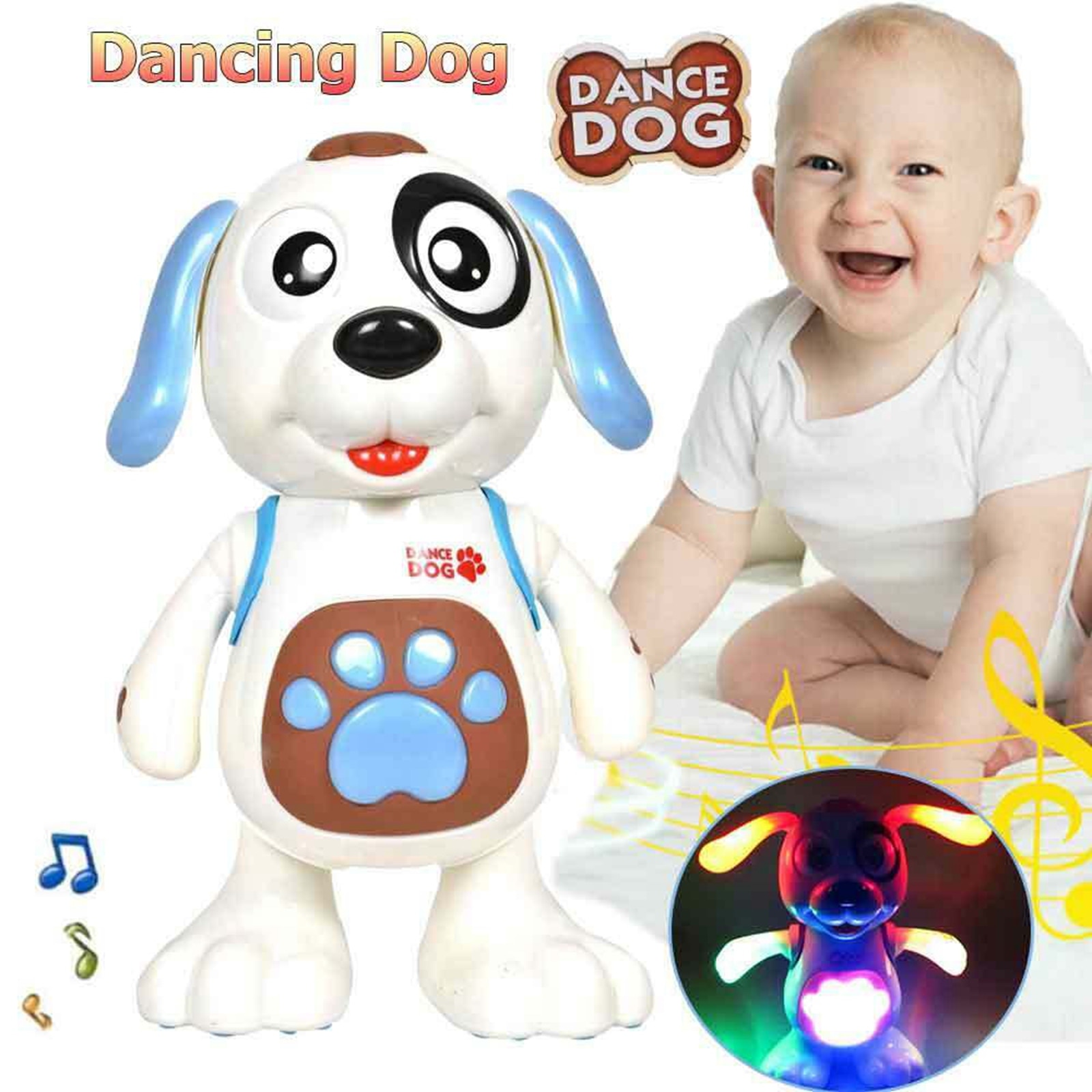 Electronic Dance Dog Toy Music Dance Walking Interaction Kids Puppy Pet Toy Mimicry Interactive Educational Toy with Light