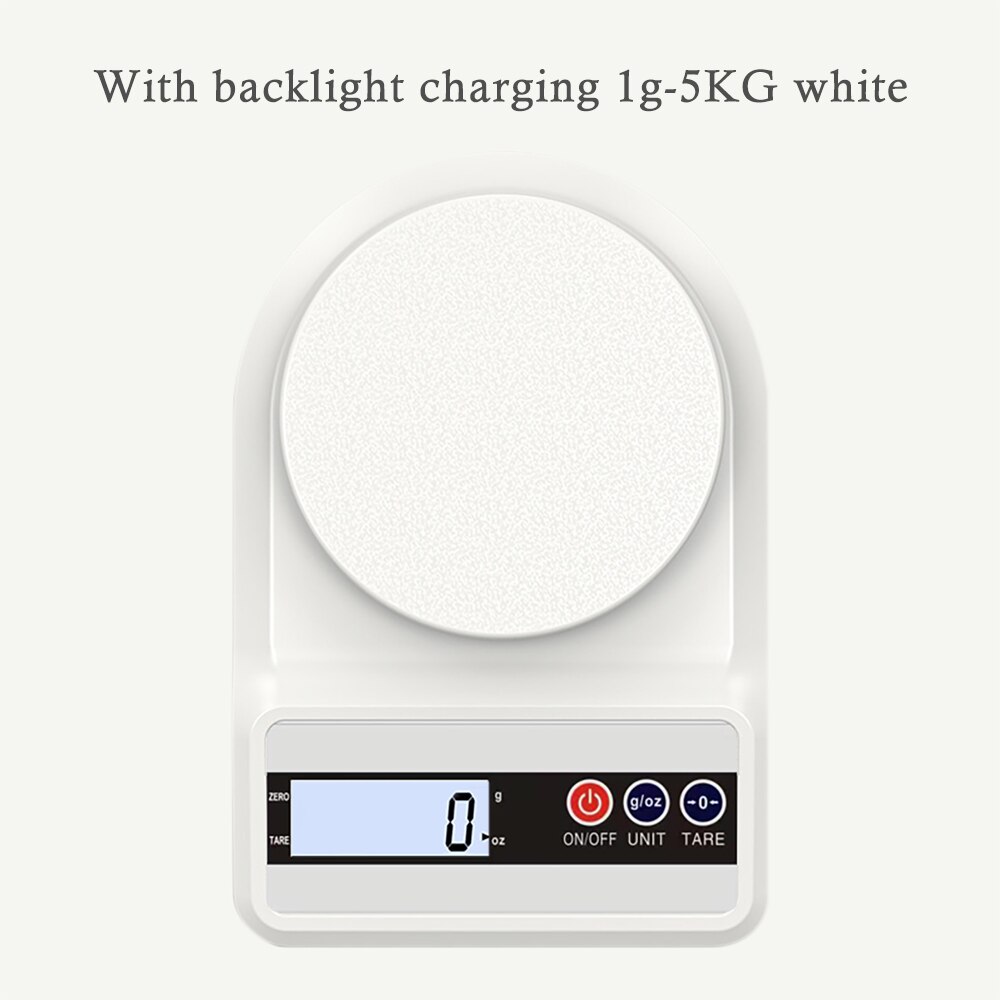 Household Kitchen Electronic scale portable medicinal material electronic gram scale coffee baking 1g mini bench scale kitchen: With backlight white