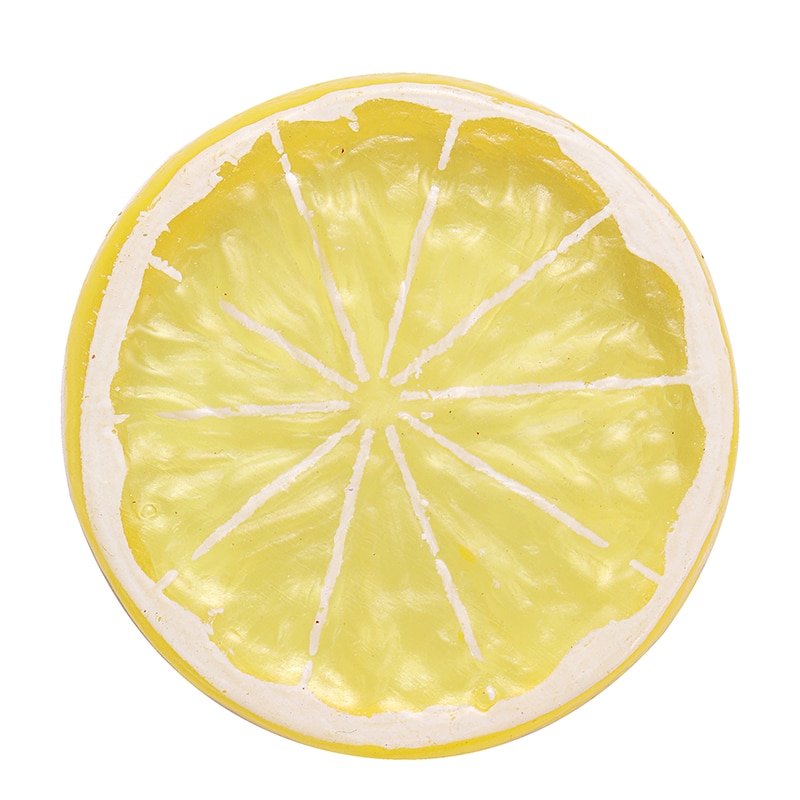10 sæt 5cm kunstige citronskiver plast diy frugt citron skive ornament til hjem dekoration scener rekvisitter