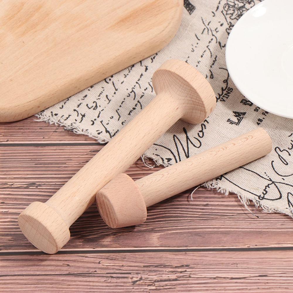 Kitchen Pie Egg Tart Pusher Wooden Double Sided Portable Tart Tamper Pastry Tools Dough Press Eggtart Mold