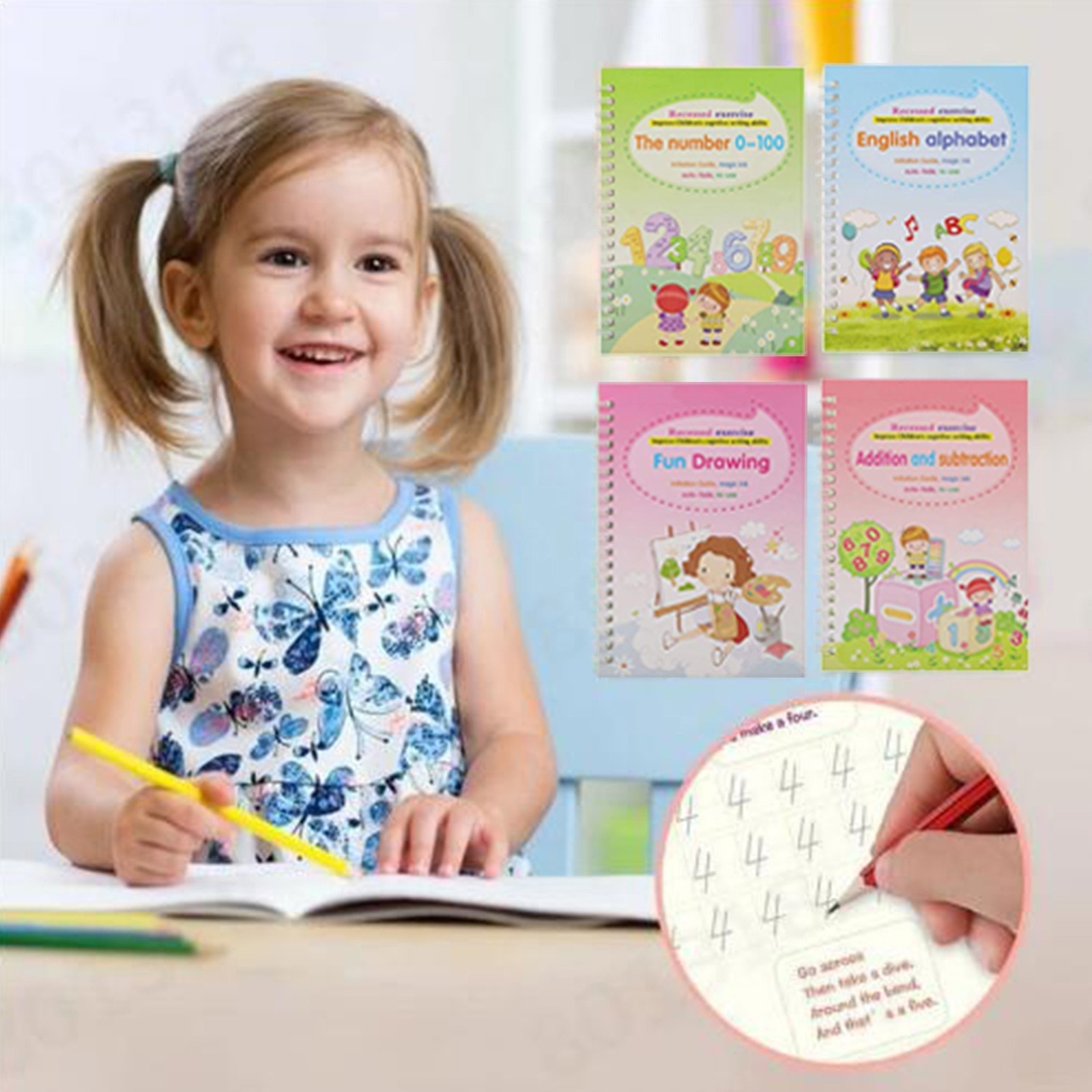 Magic Calligraphy Reused Handwriting 1 Copybook Children Copybook Children’s Writing Practice Props, Beautiful Fonts#p30