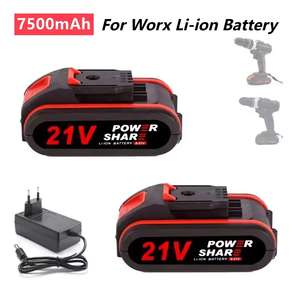 Akumulator litowo-jonowy 21 V 7500 mAh do piły elektrycznej WORX 18 V 20 V, wiertarki elektrycznej i elektronarzędzi ogrodowych