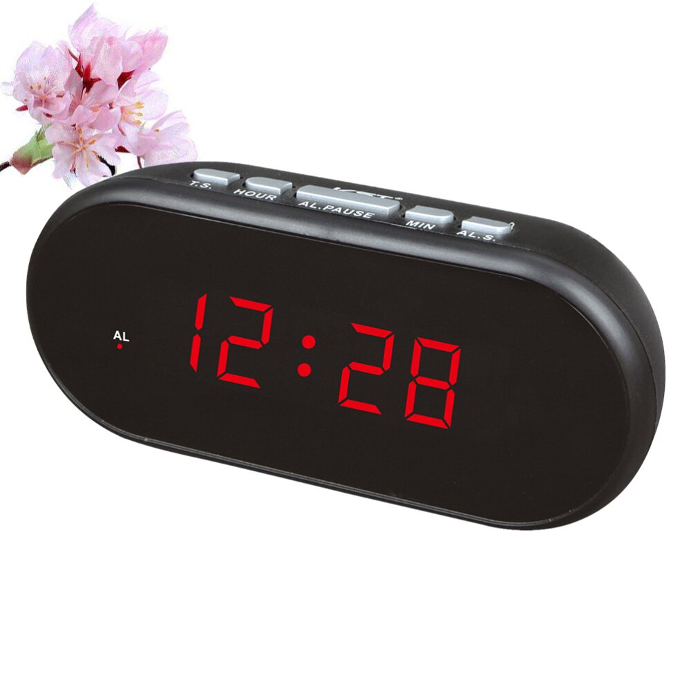 USB LED Alarm Clock Clock Multi-Function Digital Alarm Clock for Home School (Red)