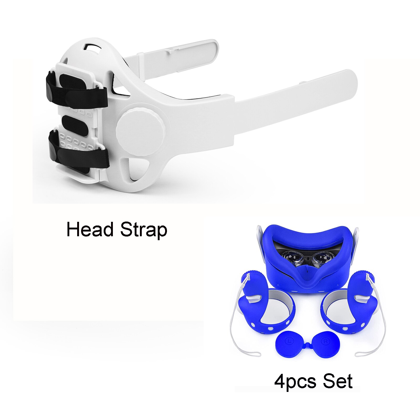 Voor Oculus Quest 2 Halo Band Hoofd Band Beschermhoes Siliconen Handvat Cover Set Vr Elite Band Voor Oculus Quest2 accessoires: set E