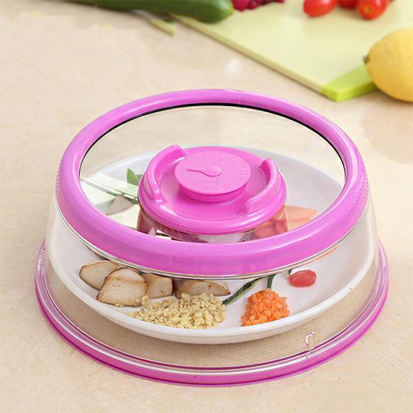 1pc Vacuum Food Seal Cover Kitchen Tool 15x19x7.5cm Home Preserve Cooking Food Fresh Vacuum Food Seal Cover Accessories: Pink