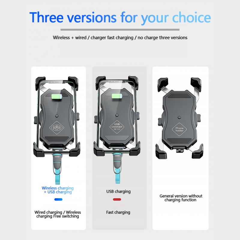 Motorcycle Wireless Charger for iPhone 11 Samsung 15W Induction Car Mount Fast Wireless Charging with Car Phone Holder stand
