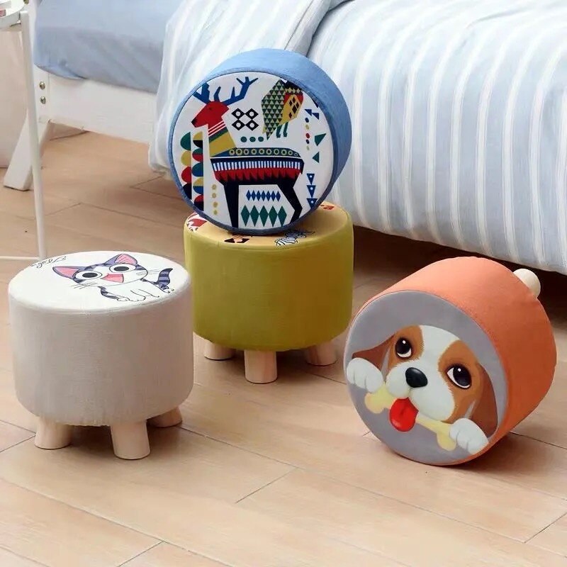 Hause Sofa Runde Hocker Tuch Kunst Wohnzimmer Tee Tisch HüGel Holz Kreative Kleine Fuß Hocker Sattel freundlicher Hocker Bank