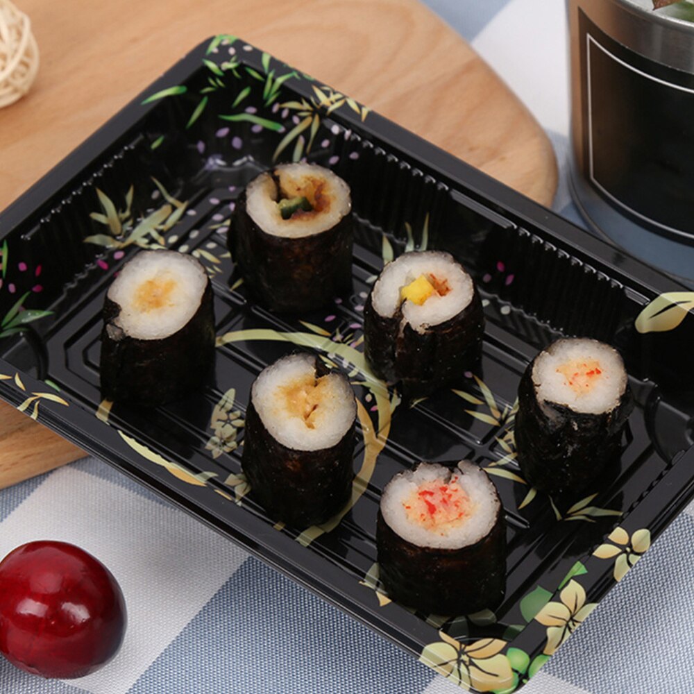 25pcs Disposable Sushi Take Out Box Carry Out Box Fruit Cake Packing Container