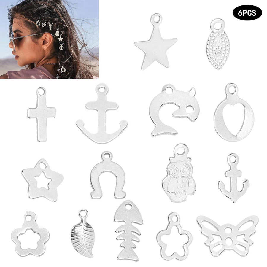 90 pièces cheveux tresse anneaux dreadlock anneau feuille étoile cheveux tresse décoration coiffure accessoire outil de coiffure