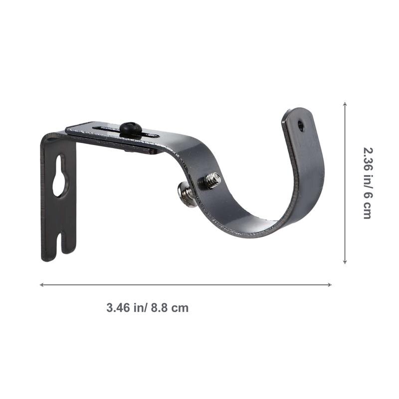 2pcs Durable Convenient Useful Curtain Rod Brackets Curtain Rod Holders Drapery Rod Bracket for Inside Indoor Home