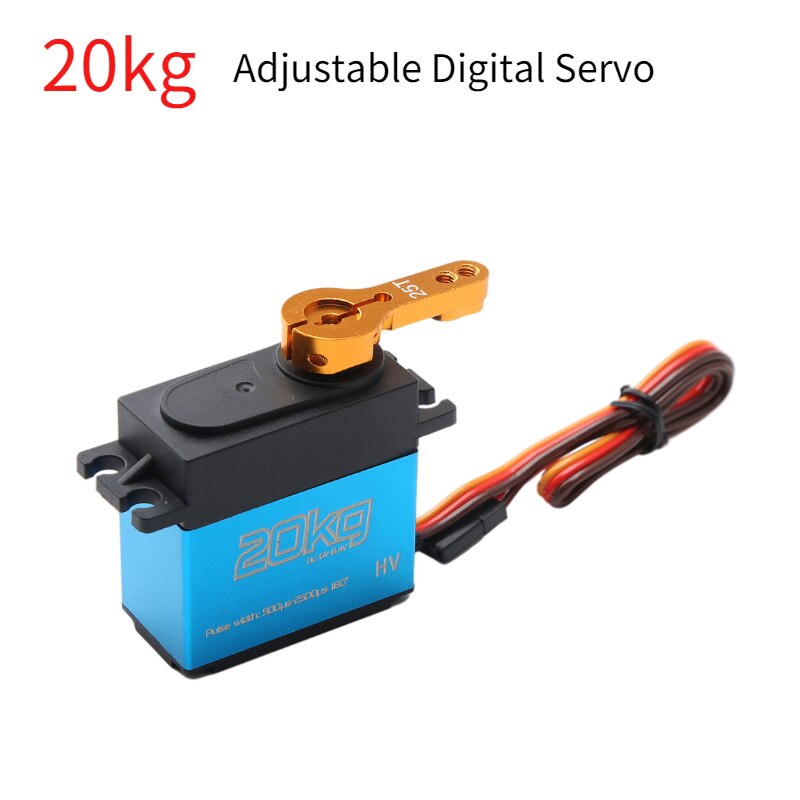 20kg Adjustable Digital Servo 180 Degree Stainless Steel Gear Servo Arm Waterproof 1/8 Arm Servos Airplanes RC Car Robot Ship