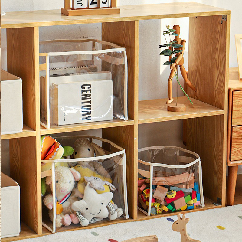 Lagerung Korb kinder Spielzeug Transparent Lagerung Eimer Große Kapazität Haushalt Tragbare Falten Buch Lagerung Box