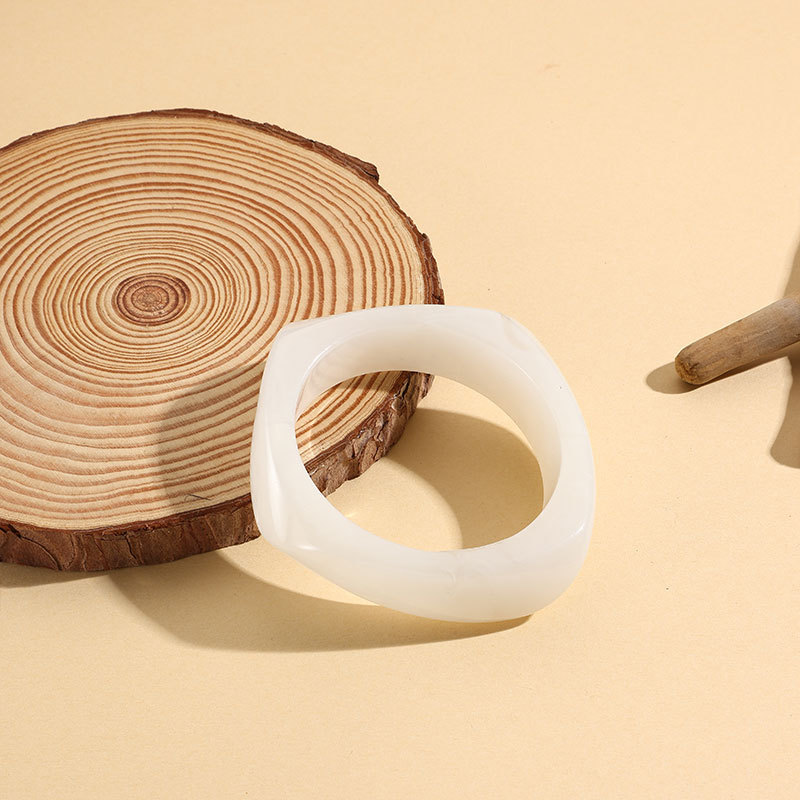 Geometrische acryl manchetarmbanden, armbanden voor dames, brede eenvoudige harsarmbanden, sieraden: Donkergroen