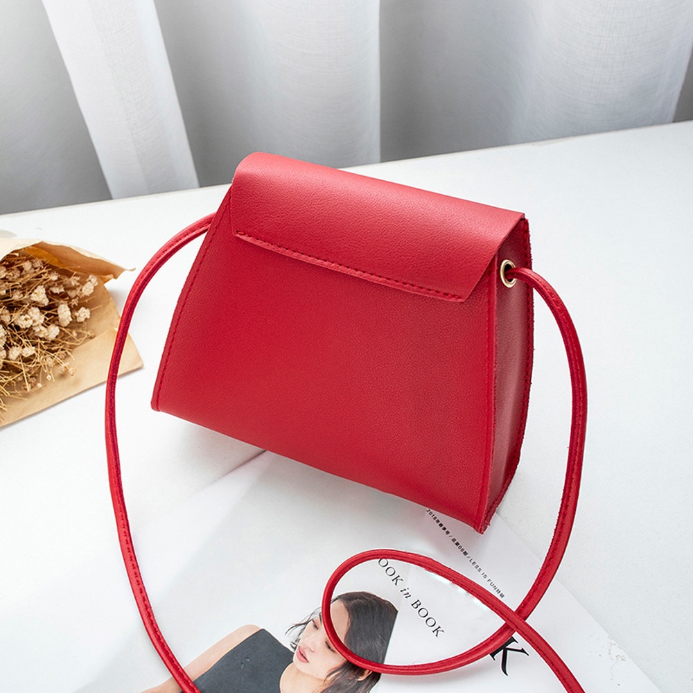 Dames messenger bags pure kleur snoepkleuren leren hasp schoudertas borsttas bolsos mujer #ll
