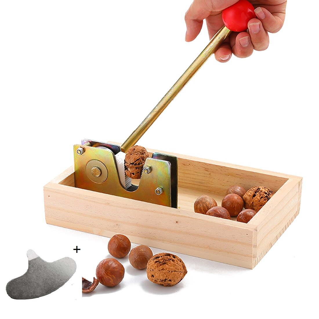 Multifonction en plastique casse-noisette Melon graine pince pince pistache graines éplucheur noyer pin décortiqueur ouvreur écrou craquelin pince: E red2