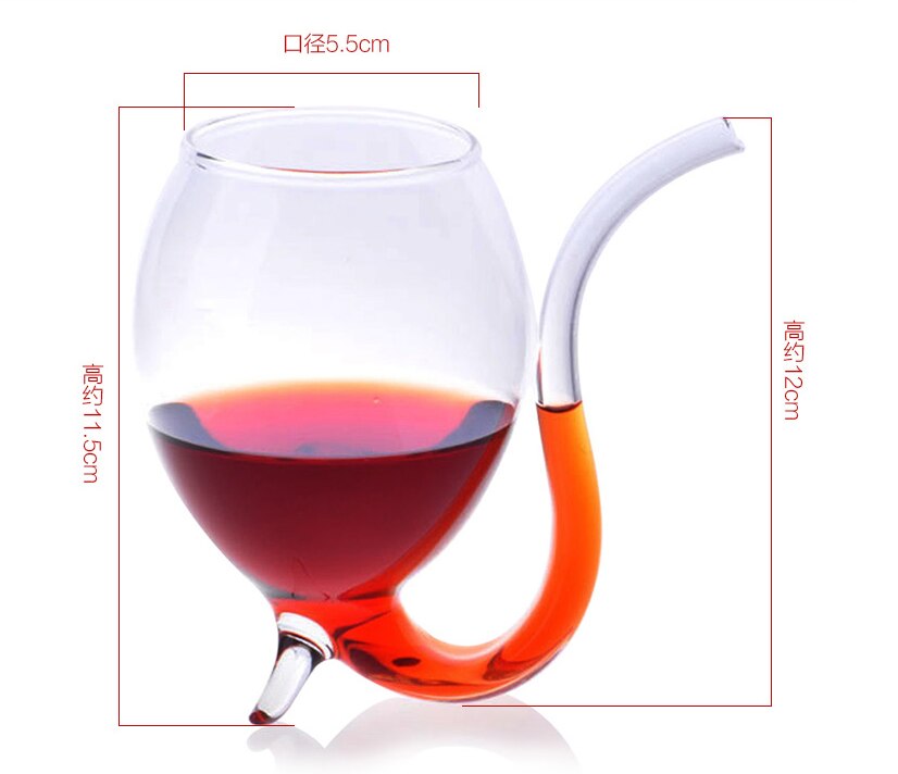 Spesiell 300ml rødvin kaffe melk krus med halm varmebestandig te drikke krus gjennomsiktig drinkware perfekt håndverk