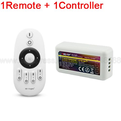 Miboxer fargetemperaturjustering cct ledet stripe kontrolleren 4 sone 2.4g rf trådløs fjernkontroll / app wifi / alexa google stemmekontroll: 1 fjernkontroll 1 kontroll