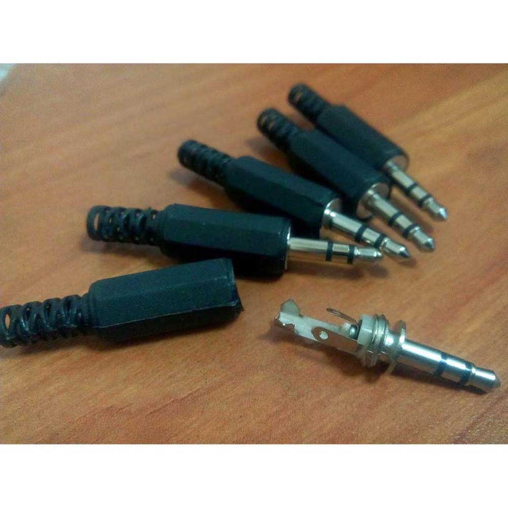 5 Stks/partij 3.5 Mm Hoofdtelefoon Connector Mannelijke Twee Kanaals Audio Jack Plug 3.5 Mm Met Zwarte Plastic Behuizing