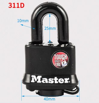 Master Lock Hangslot deurslot Raam Anti-diefstal Professionele Sloten picks Waterdichte U type Magazijn Rvs lockerslot: 311D