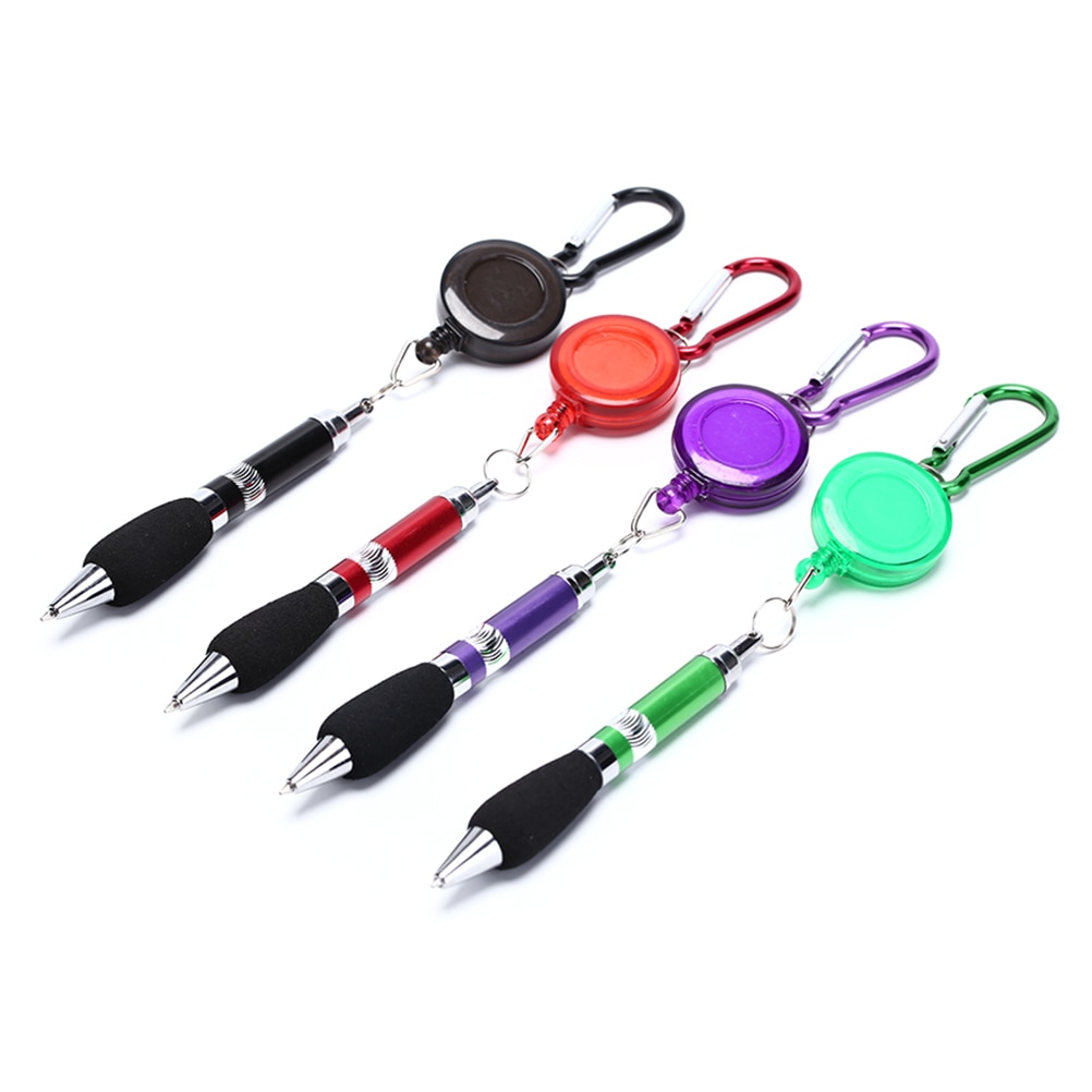 1 Uds llavero portátil pluma de golf Grabación de puntuación escalada hebilla bolígrafo telescópico colores aleatorios