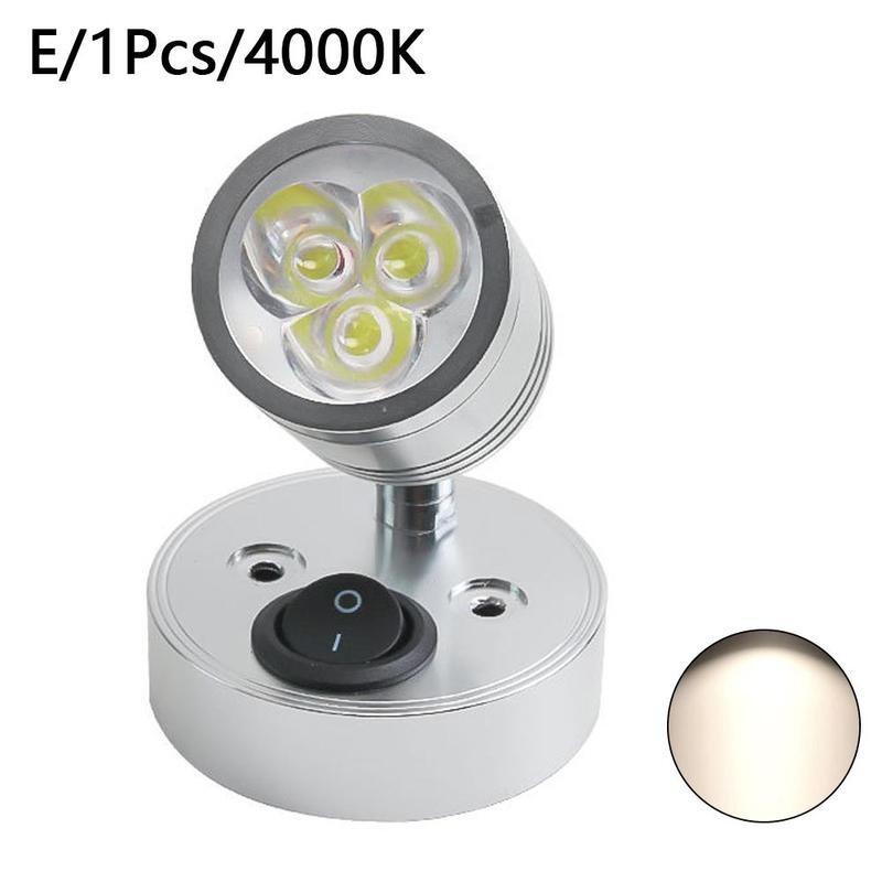 LED Reading Light DC 12V RV Boat LED Light Wall Lamp Camper Van Caravan Boat Interior Spot Light Cabin Bedside Night Light: E