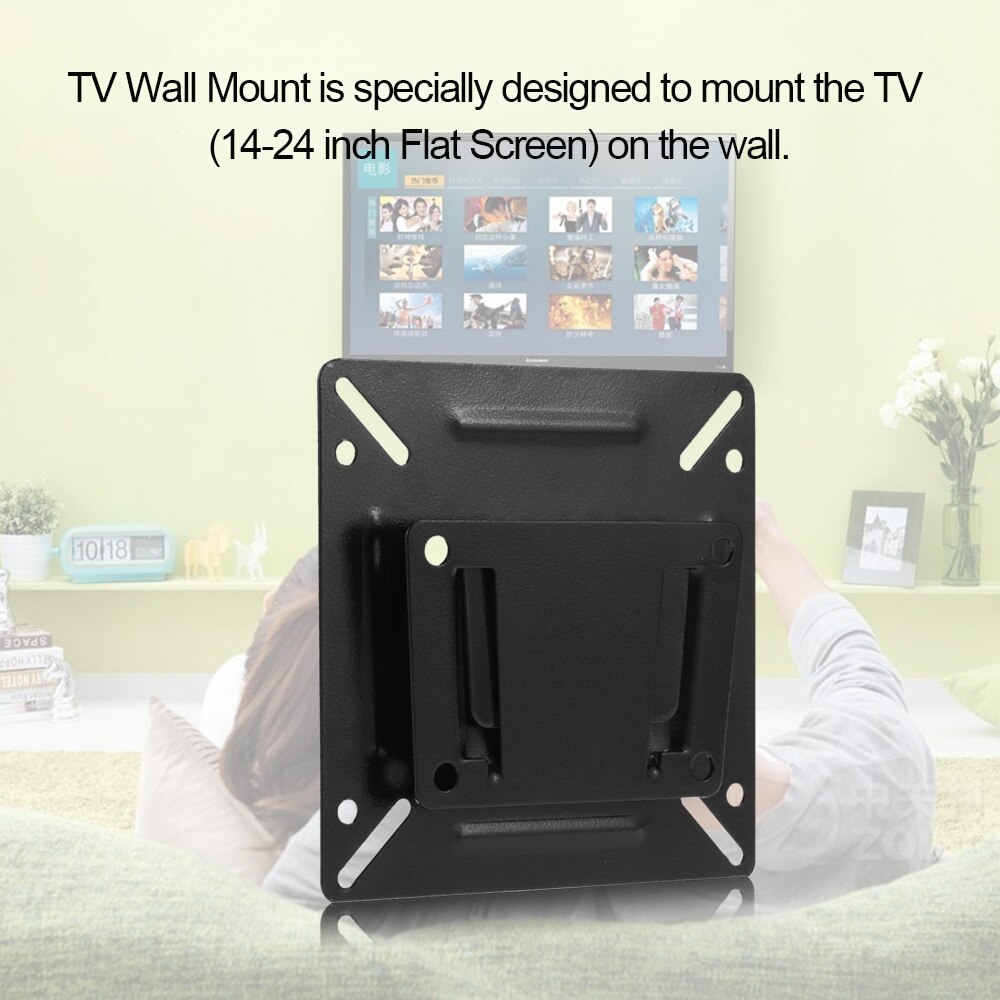 C2 TV Wall Mount Bracket for Most 14-24 Inch LED LCD Plasma Flat Screen Monitor Max.33lbs/15kg Load Capacity Fixed Mount