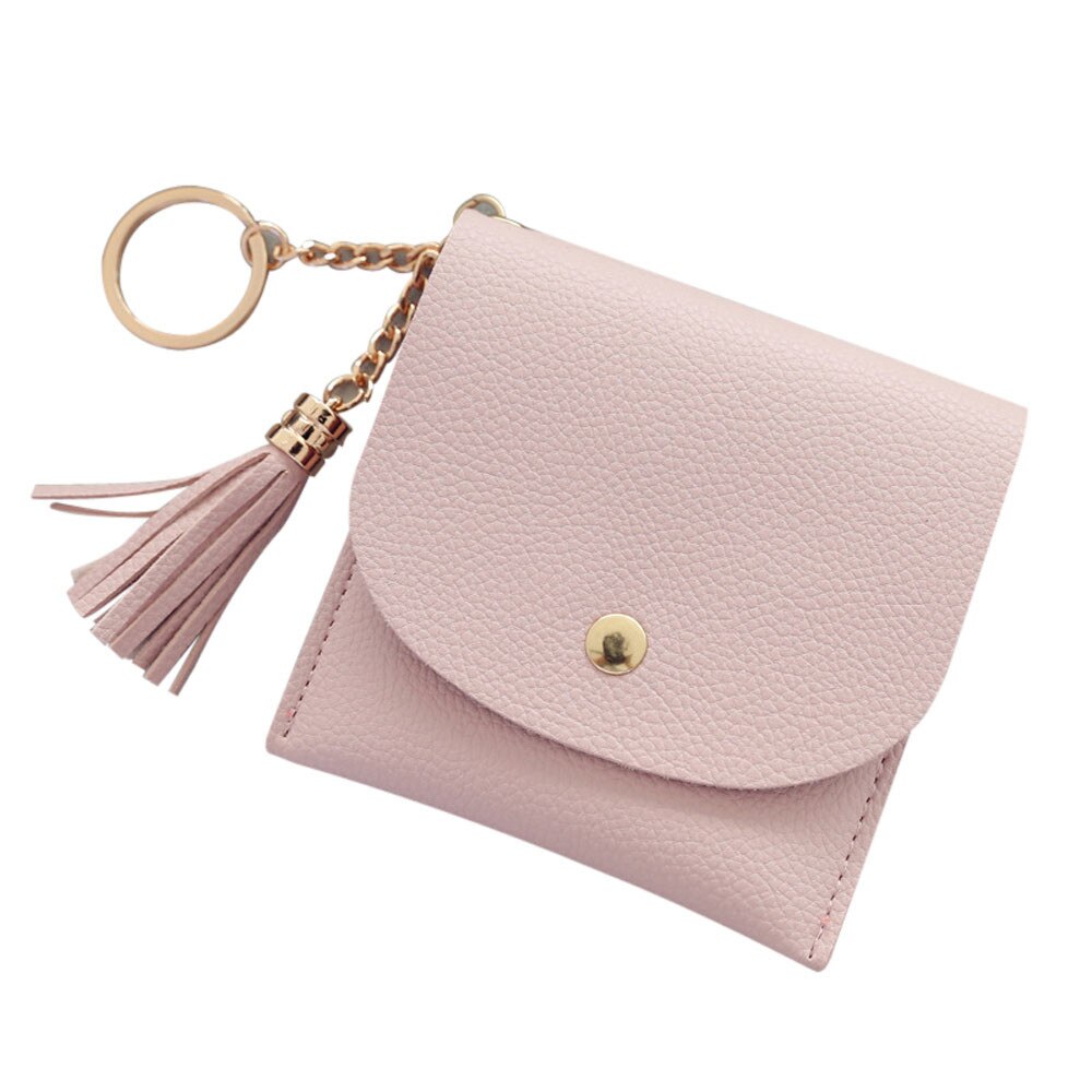 brieftasche Neue Frauen Einfache Kurze Quaste Geldbörse Brieftasche Karte Halter Handtasche Geldbörse Weiblichen tragbare Carteira # YL5: Rosa