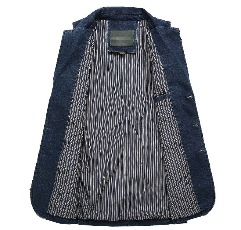 Casual herr kostymer jackor slim fit herrrockar kläder plus size m -4xl höst vinter jeans blazer herr bomull denim smart
