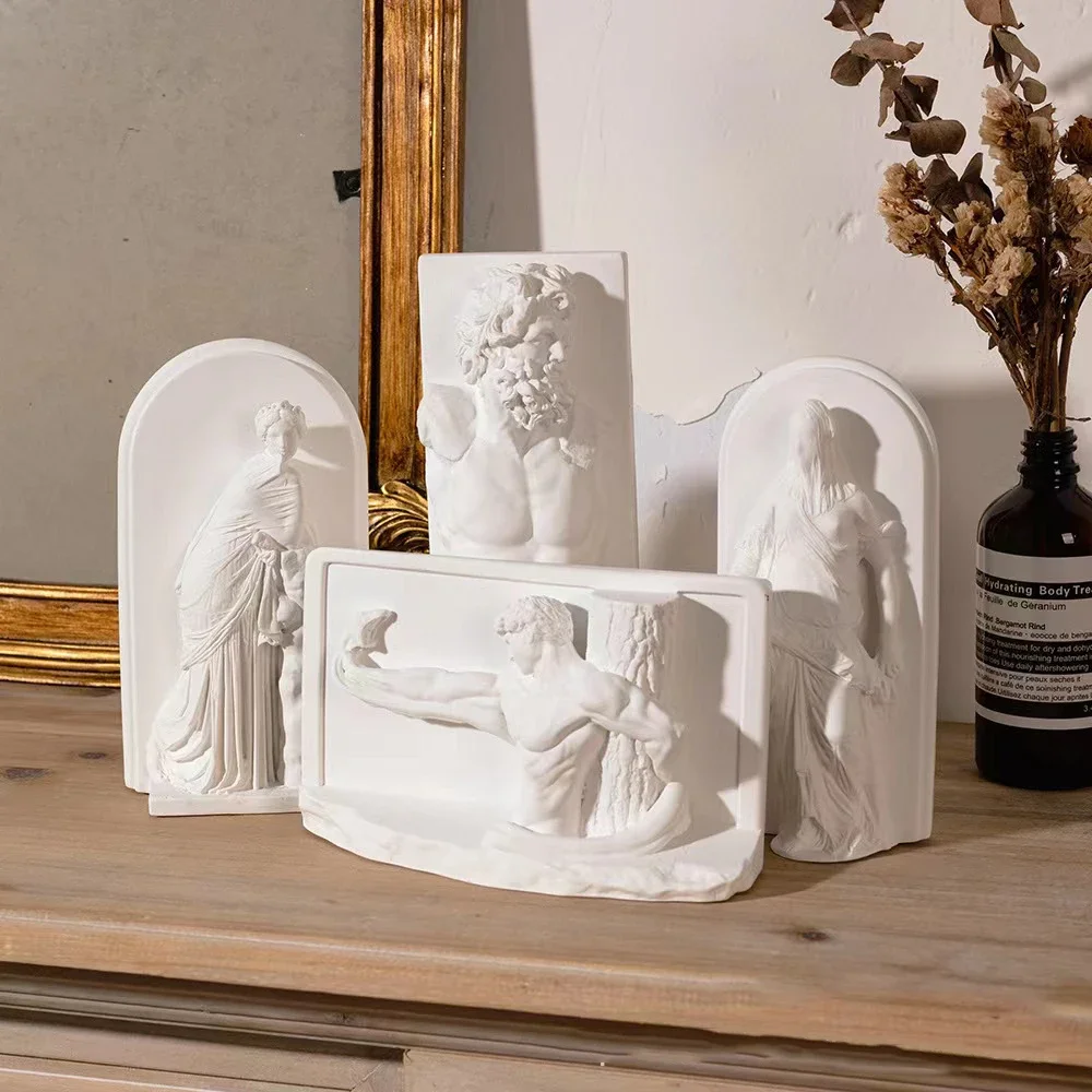 Nordic INS Style Character Gypsum Statue DIY Painted Sketch Photography Props Tabletop Decorations Home Art Plaster Decoration
