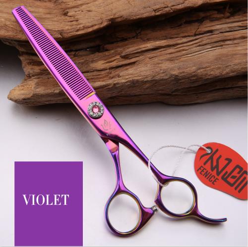 Fenice Professionele Roestvrij Staal 6.5 Inch Dunner Schaar Voor Pet Dog Grooming Dunner Dunner Tarief 35%: Paars