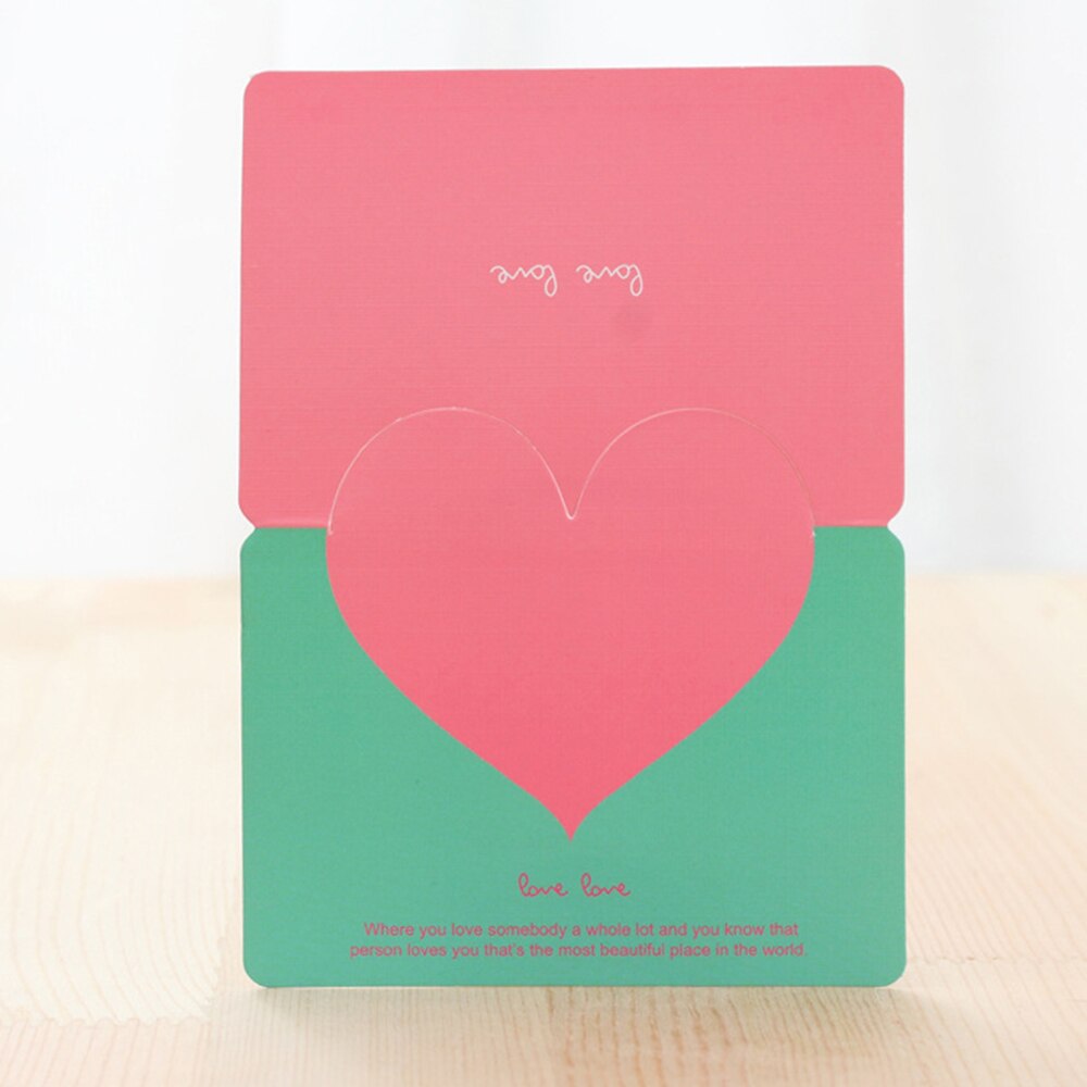10pcs/bag Mixed Color LOVE Heart Shape Greeting Card Valentine's Day Card Wedding Invitations Card ChristmasThank Cards: style 3