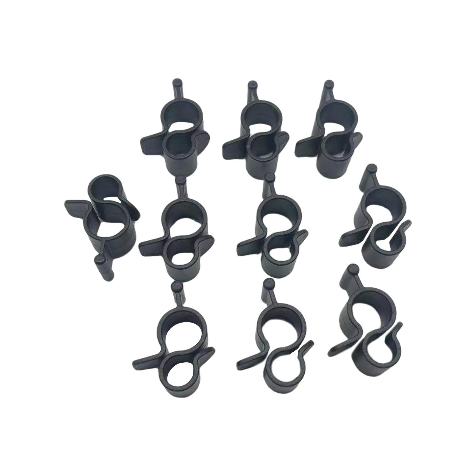 10 Pieces Awning Clips Standard Camping Travel Caravan Black Rope Clamp Tent Hooks Slides into Awning Roller Bar Channel