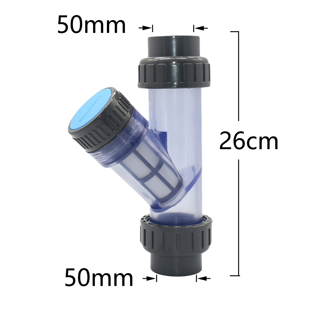 20/25/32/40/50/63mm Farm Garden Water Filter Screen Irrigation Filter Transparent Plastic Tube Quick Coupler: WHITE