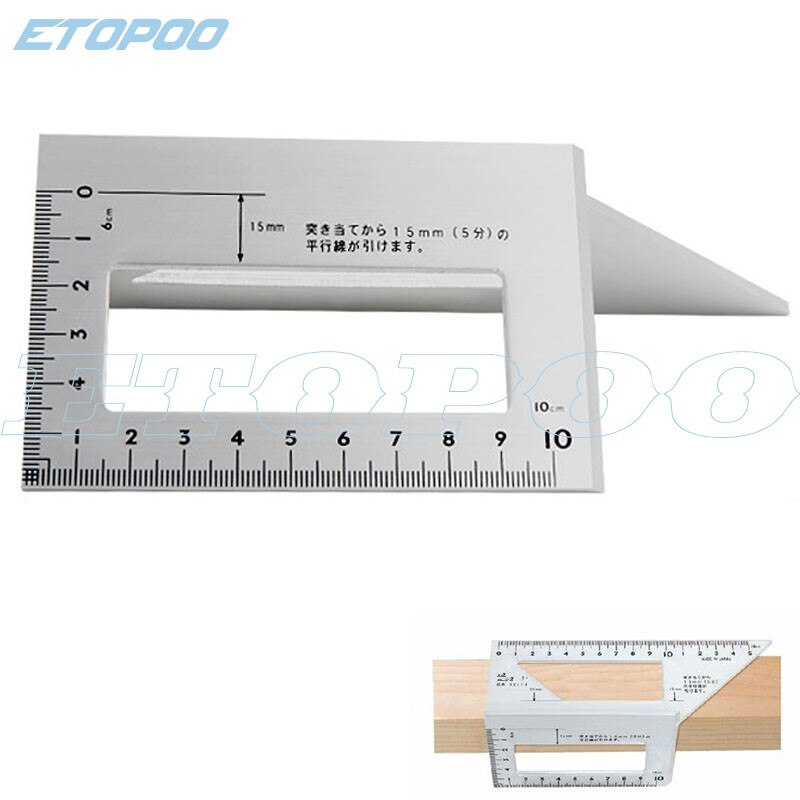Japanese Aluminum Alloy woodworking Multi functional Square 45 degrees 90 degrees gauge ruler plastic Angle Protractor
