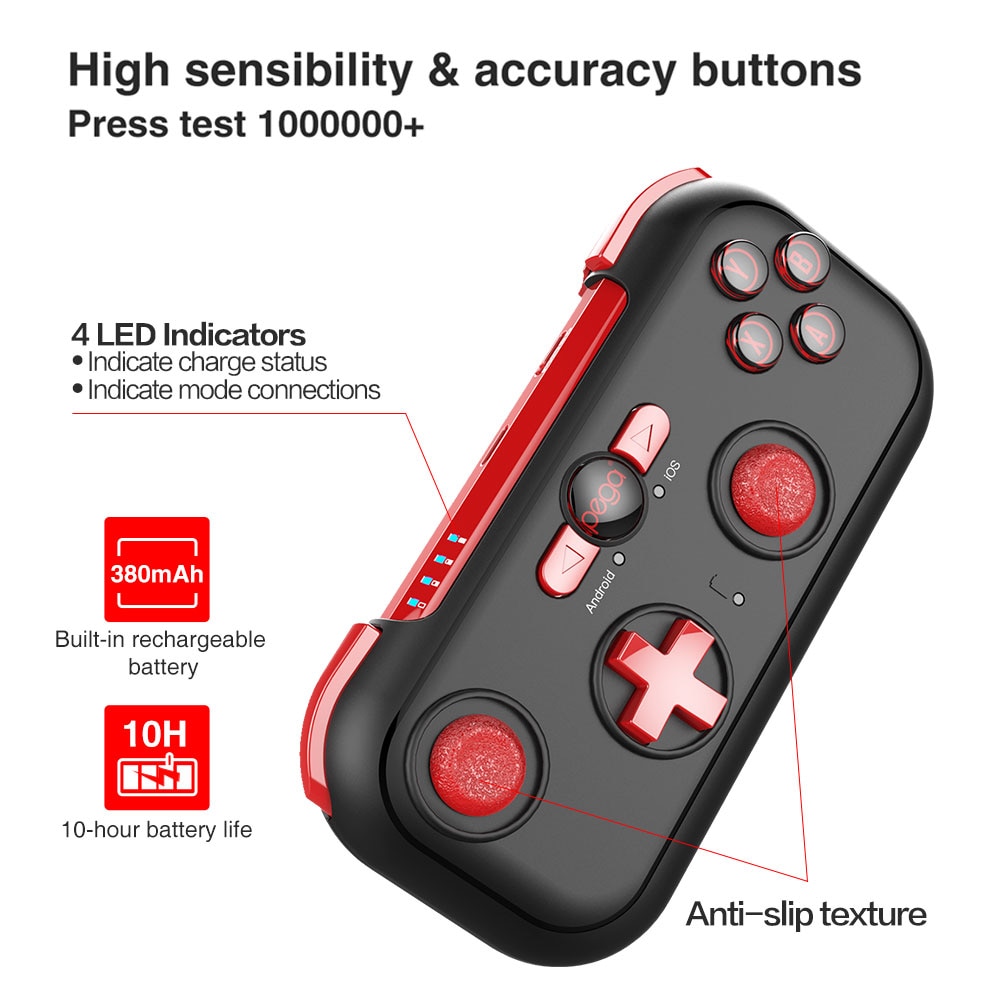iPega PG-9085 PG 9085 Bluetooth Gamepad Joystick Pad Red Wizard Wireless Game Controller for Android/ iOS/ Nintendo/ Switch